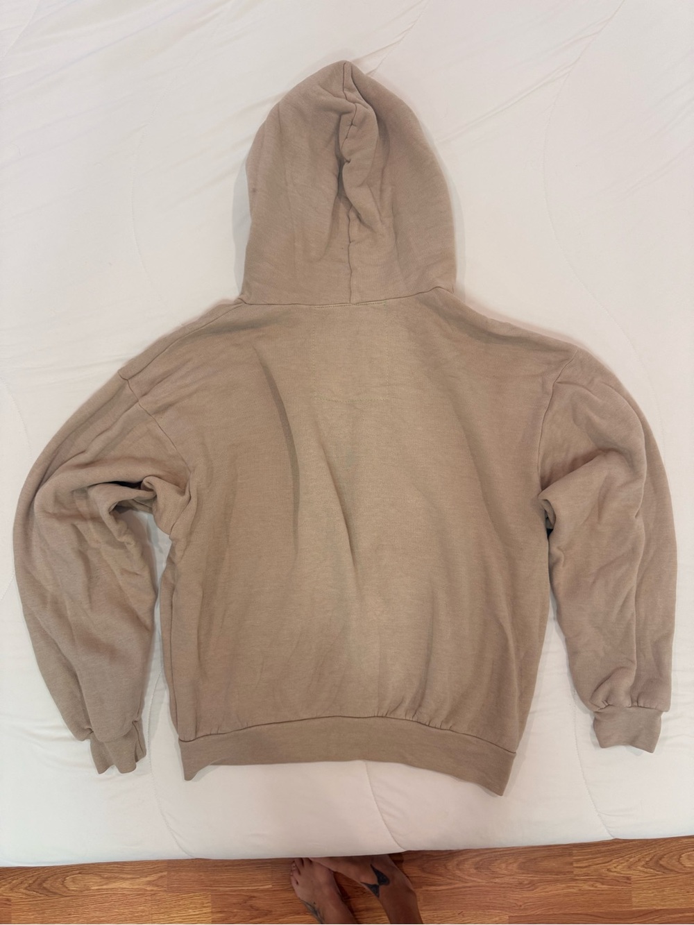Aviator Nation Women’s Beige/Tan Zip Hoodie with Stripe Chest - Picture 3 of 3
